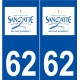 62 Sangatte logo autocollant plaque stickers ville