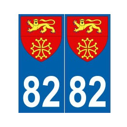82 Tarn-et-Garonne autocollant plaque  blason armoiries stickers département