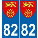 82 Tarn-et-Garonne adesivo piastra stemma coat of arms adesivi dipartimento