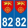 82 Tarn-et-Garonne autocollant plaque  blason armoiries stickers département
