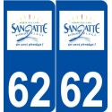 62 Sangatte logo autocollant plaque stickers ville