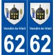62 Vendin-le-Vieil blason autocollant plaque stickers ville