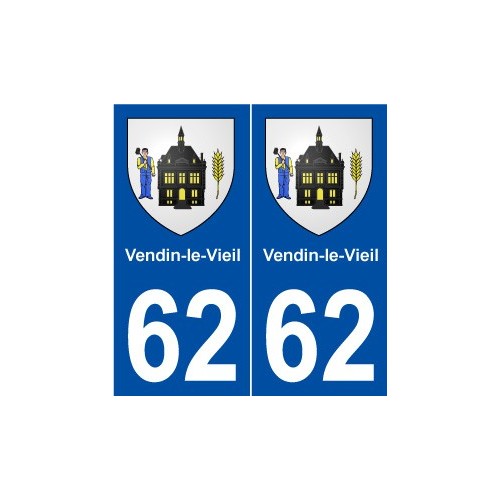 62 Vendin-le-Vieil blason autocollant plaque stickers ville