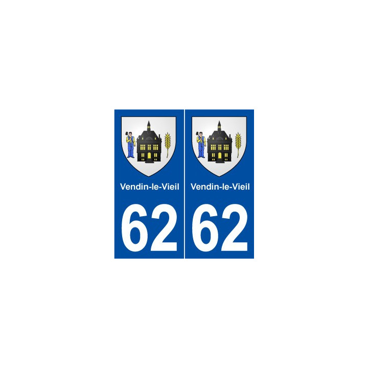 62 Vendin-le-Vieil blason autocollant plaque stickers ville