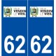 62 Vendin-le-Vieil logo autocollant plaque stickers ville