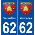 62 Vermelles blason autocollant plaque stickers ville