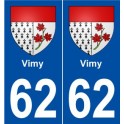 62 Vimy blason autocollant plaque stickers ville