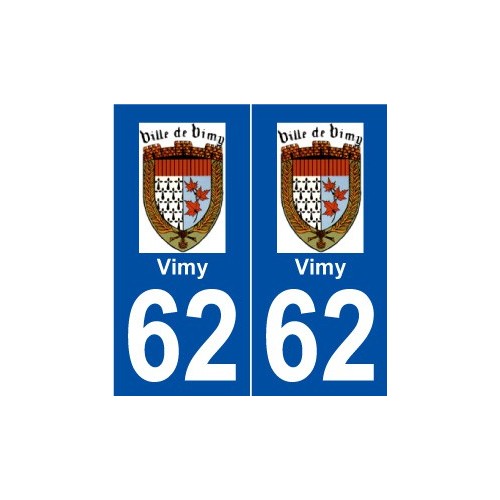 62 Vimy logo autocollant plaque stickers ville