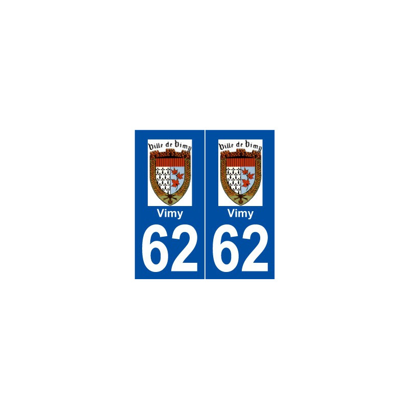 62 Vimy logo autocollant plaque stickers ville