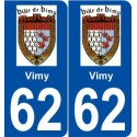 62 Vimy logo autocollant plaque stickers ville