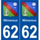 62 Wimereux blason autocollant plaque stickers ville