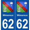 62 Wimereux blason autocollant plaque stickers ville