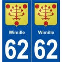 62 Wimille blason autocollant plaque stickers ville
