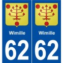 62 Wimille blason autocollant plaque stickers ville
