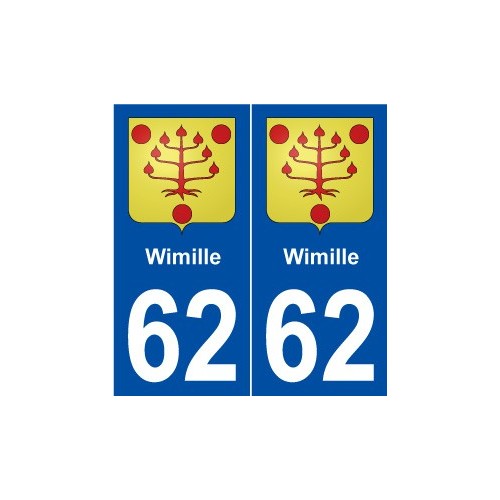 62 Wimille blason autocollant plaque stickers ville