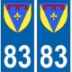 83 Var autocollant plaque