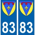 83 Var etiqueta engomada de la placa de escudo de armas el escudo de armas de pegatinas departamento