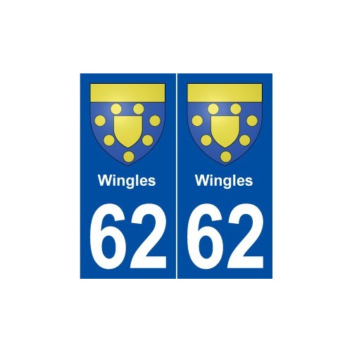 62 Wingles blason autocollant plaque stickers ville