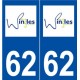 62 Wingles logo autocollant plaque stickers ville