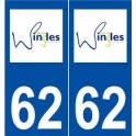 62 Wingles logo autocollant plaque stickers ville