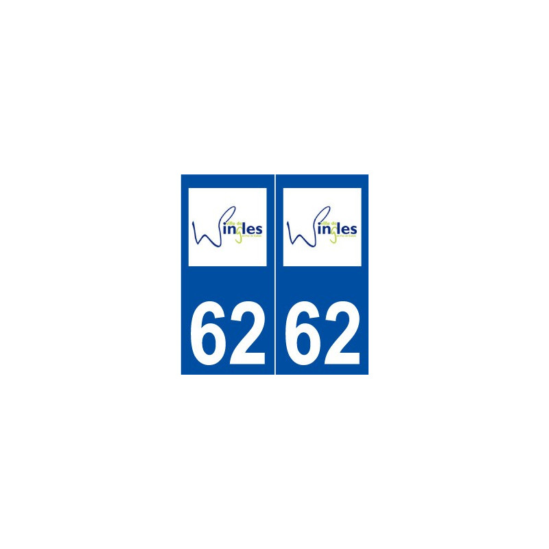 62 Wingles logo autocollant plaque stickers ville