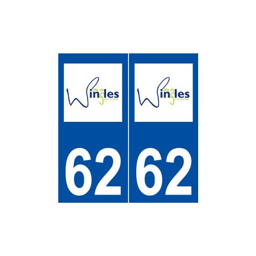 62 Wingles logo autocollant plaque stickers ville