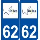 62 Wingles logo autocollant plaque stickers ville