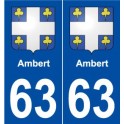 63 Ambert blason autocollant plaque stickers ville