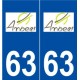 63 Ambert logo autocollant plaque stickers ville