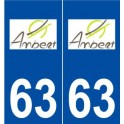 63 Ambert logo autocollant plaque stickers ville