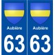 63 Aubière blason autocollant plaque stickers ville
