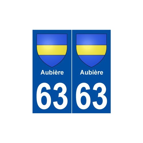 63 Aubière blason autocollant plaque stickers ville