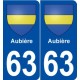 63 Aubière blason autocollant plaque stickers ville