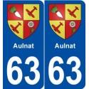 63 Aulnat blason autocollant plaque stickers ville