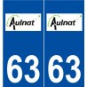 63 Aulnat logo autocollant plaque stickers ville