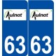 63 Aulnat logo autocollant plaque stickers ville
