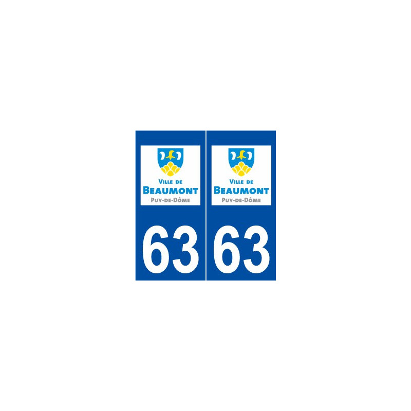 63 Beaumont logo autocollant plaque stickers ville