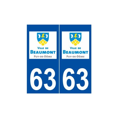 63 Beaumont logo autocollant plaque stickers ville