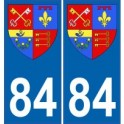 84 Vaucluse etiqueta engomada de la placa de escudo de armas el escudo de armas de pegatinas departamento