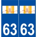 63 Billom logo autocollant plaque stickers ville