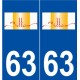 63 Billom logo autocollant plaque stickers ville