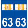 63 Billom logo autocollant plaque stickers ville