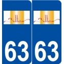 63 Billom logo autocollant plaque stickers ville