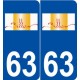 63 Billom logo autocollant plaque stickers ville