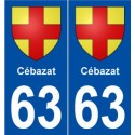 63 Cébazat blason autocollant plaque stickers ville