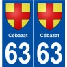 63 Cébazat blason autocollant plaque stickers ville