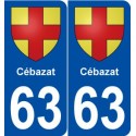 63 Cébazat blason autocollant plaque stickers ville