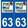 63 Cébazat logo autocollant plaque stickers ville