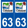 63 Cébazat logo autocollant plaque stickers ville