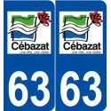 63 Cébazat logo autocollant plaque stickers ville